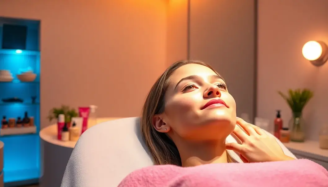Teen indulging in luxury skincare experience.