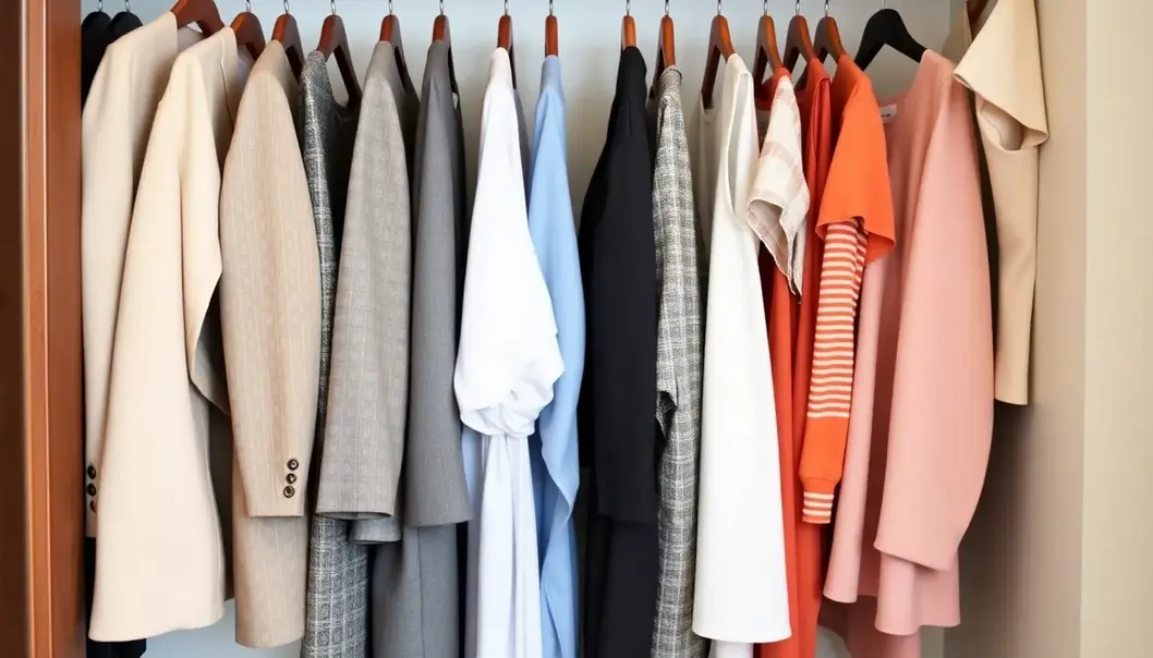 A neat closet showcasing versatile and empowering clothing options.