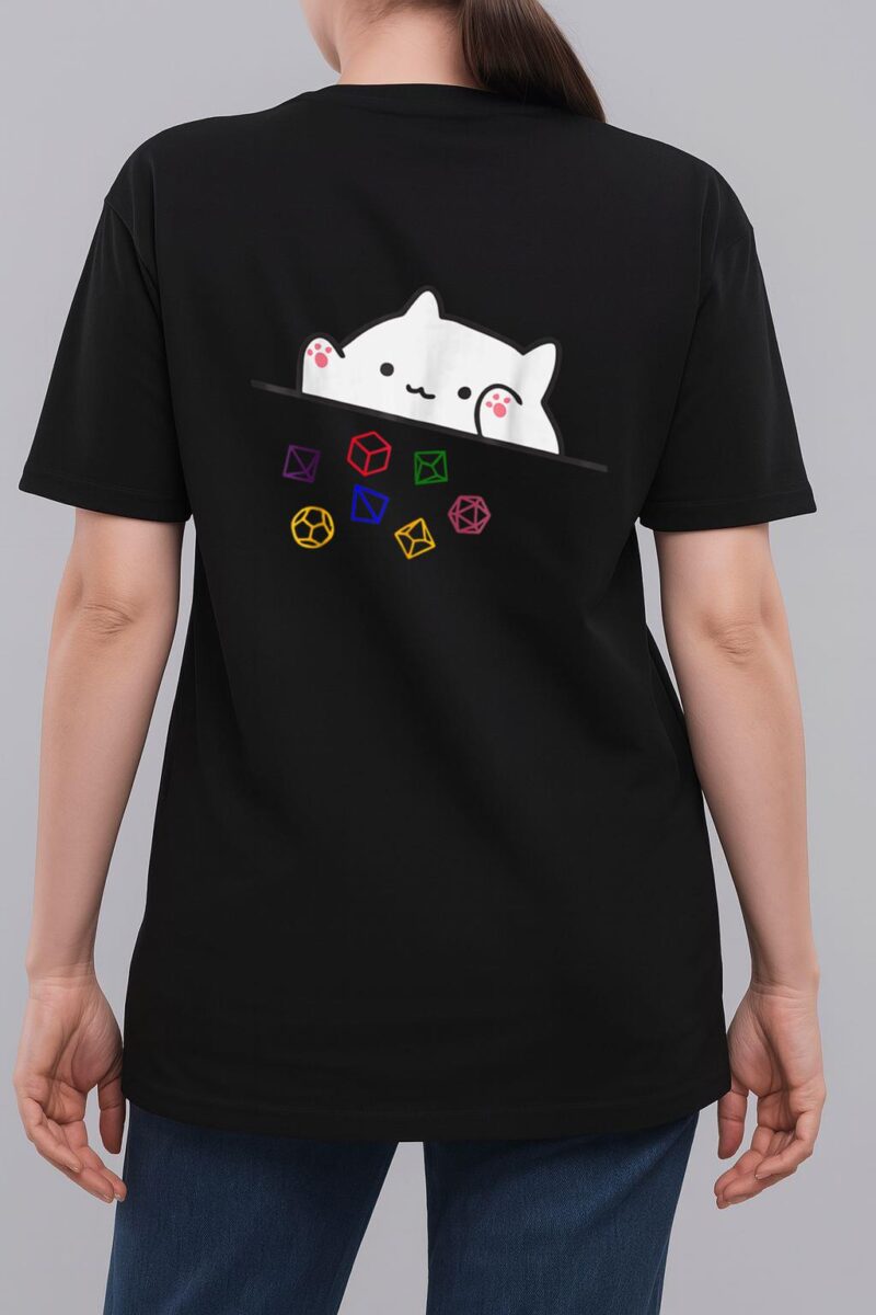 Cat Throwing Dice Tabletop Games Cute Kawaii Animal Lover Woman T-Shirt