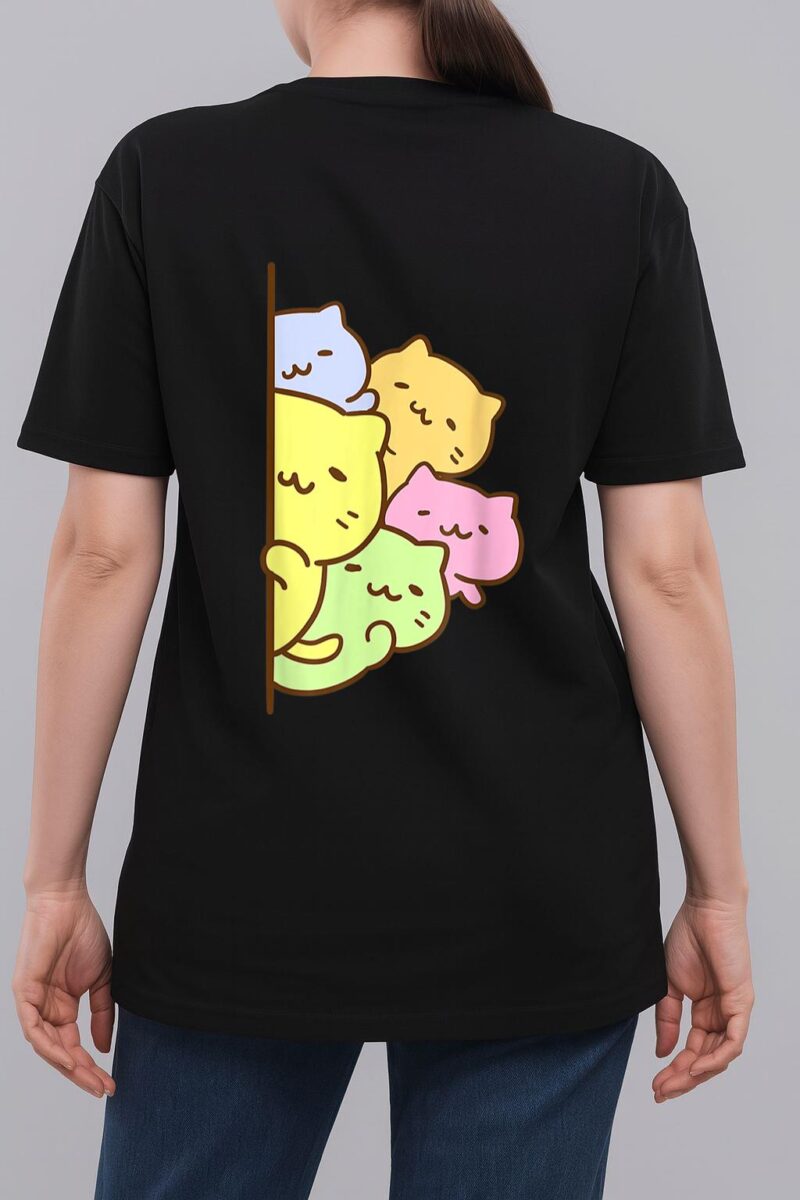 Cats Meowtain Cute Kitty Pile Anime Kawaii Gay Pride Woman T-Shirt