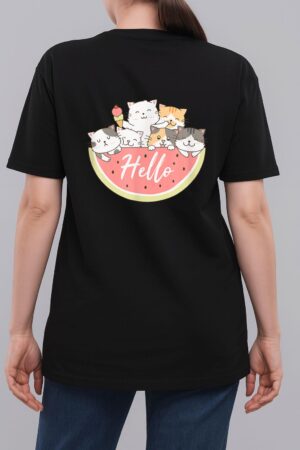 Cute Kitten In Watermelon Cute Cat Family Cat Motif Woman T-Shirt