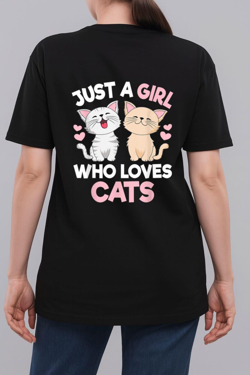 Just A Girl Who Loves Cats Cute Cat Lover Woman T-Shirt