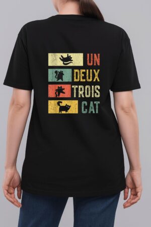 Meowy Funny Cat  Vintage retro Un Deux Trois Cat Woman T-Shirt
