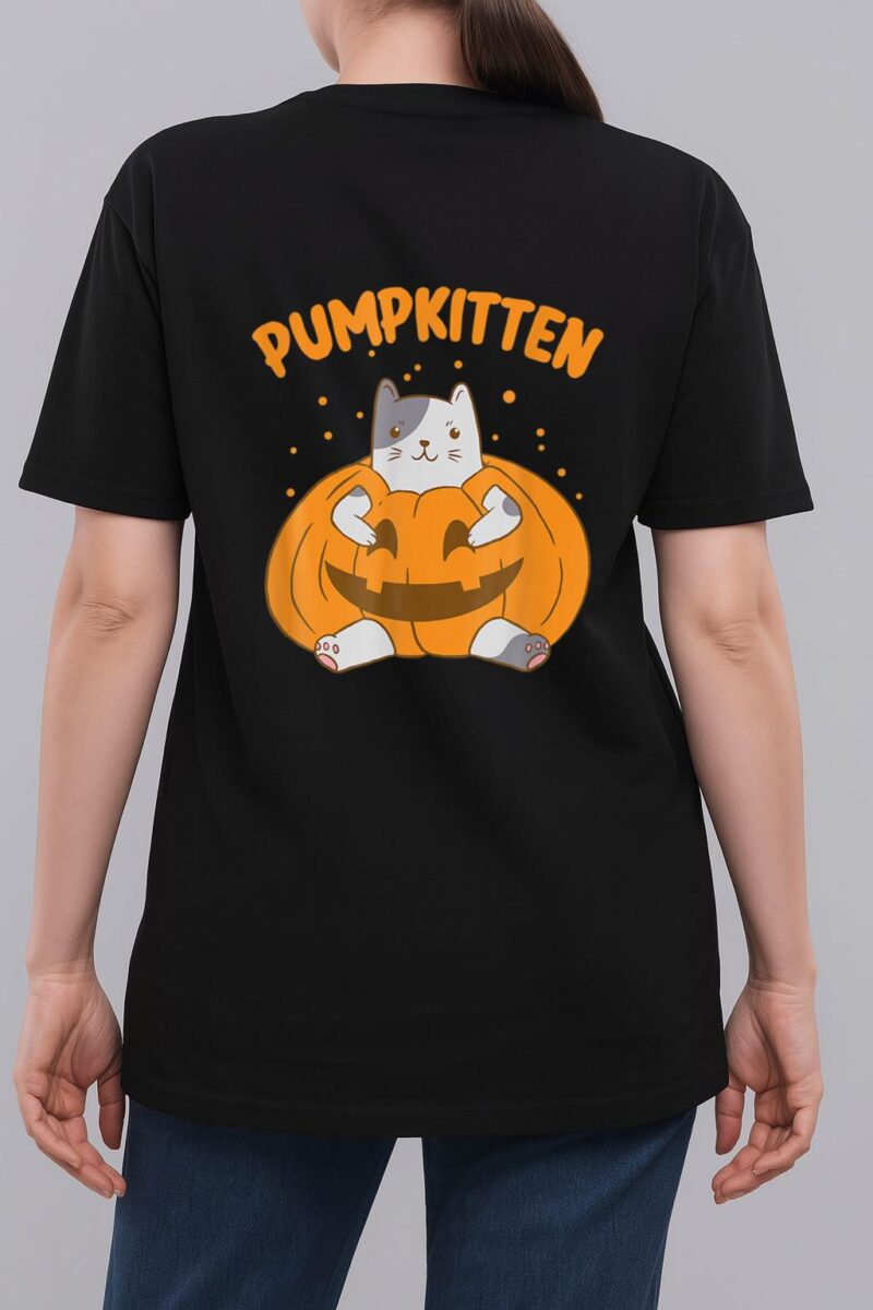 Pumpkitten Halloween 2022 Group Funny Pumpkin And Cat Woman T-Shirt